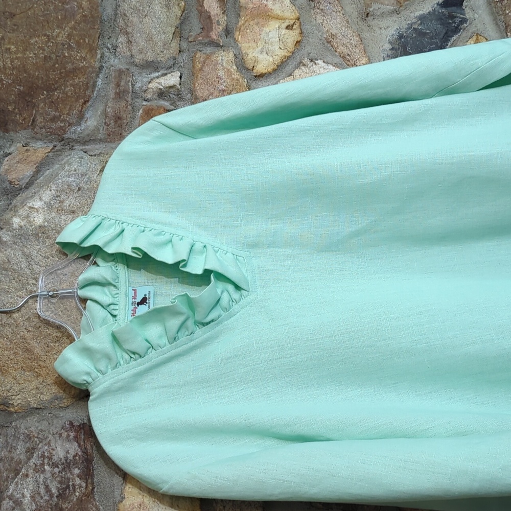 Haley And The Hound 100% Linen Ruffle Tunic - Picture 2 of 10
